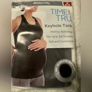 Time and Tru Maternity Keyhole Tank Top | Size M | Black